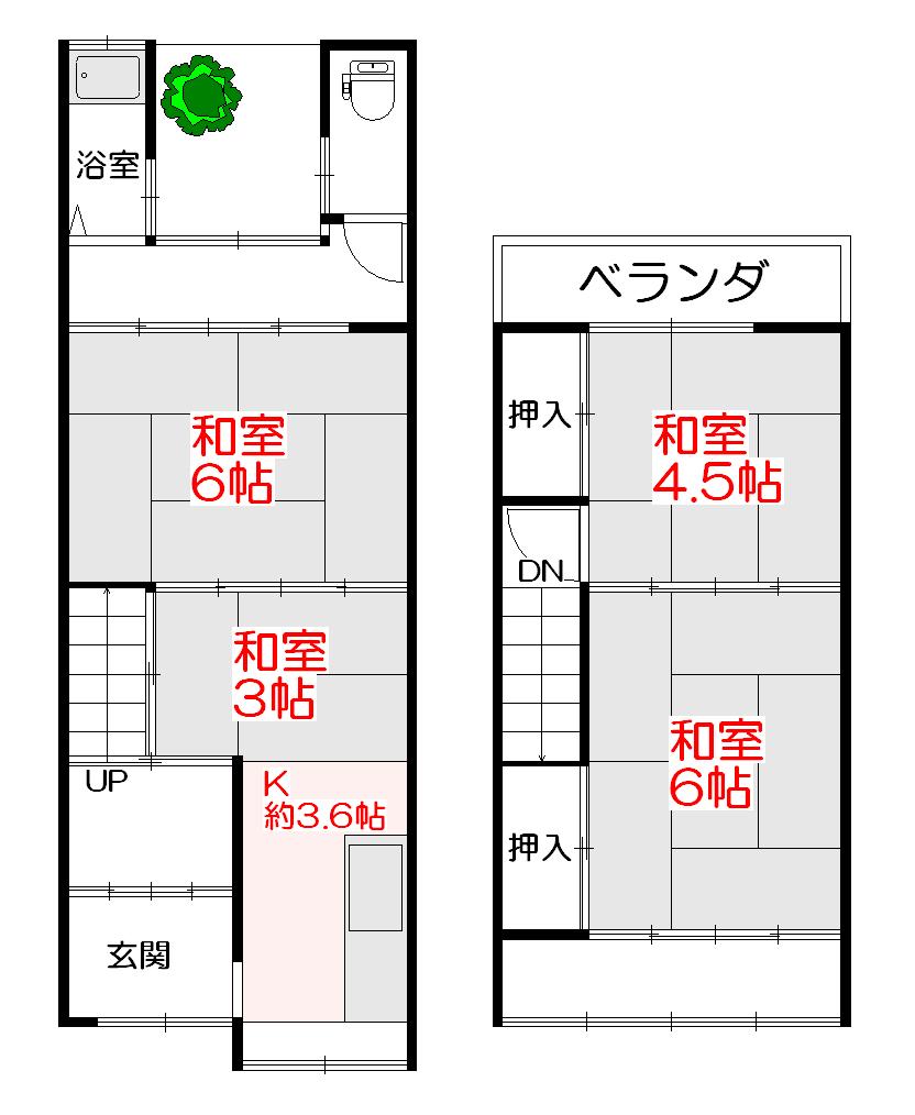Floor plan. 10 million yen, 4K, Land area 53.86 sq m , Building area 56.26 sq m   ■ For indoor clean your