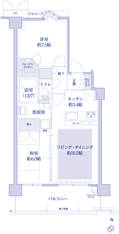 Floor: 2LDK, occupied area: 61.42 sq m, Price: TBD