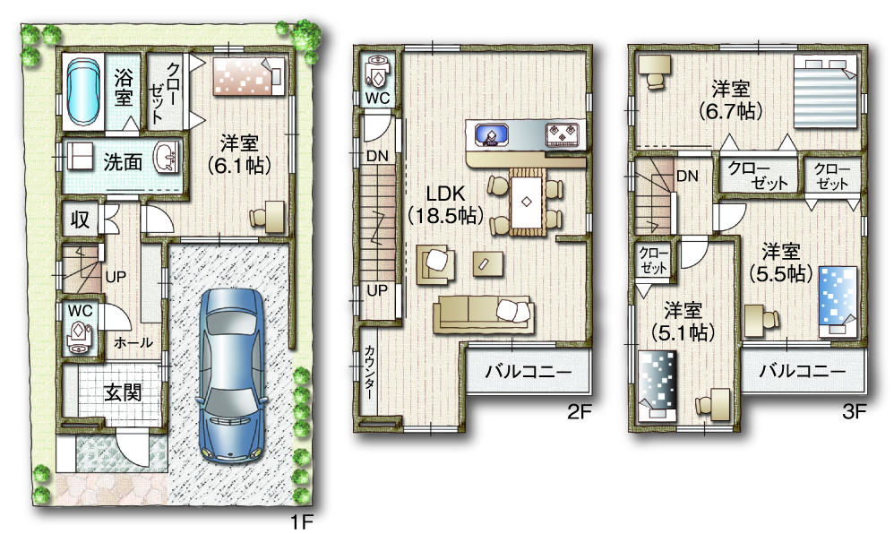 Floor plan. 31,800,000 yen, 4LDK, Land area 60.03 sq m , Building area 108.8 sq m A ・ No. B land plan view