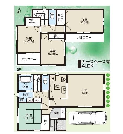 Floor plan. 27,800,000 yen, 4LDK, Land area 86.68 sq m , Building area 89.84 sq m