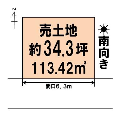 The entire compartment Figure.  ・ Land price 34,800,000 yen  ・ Land area 113.42 sq m  ・ Land schematic