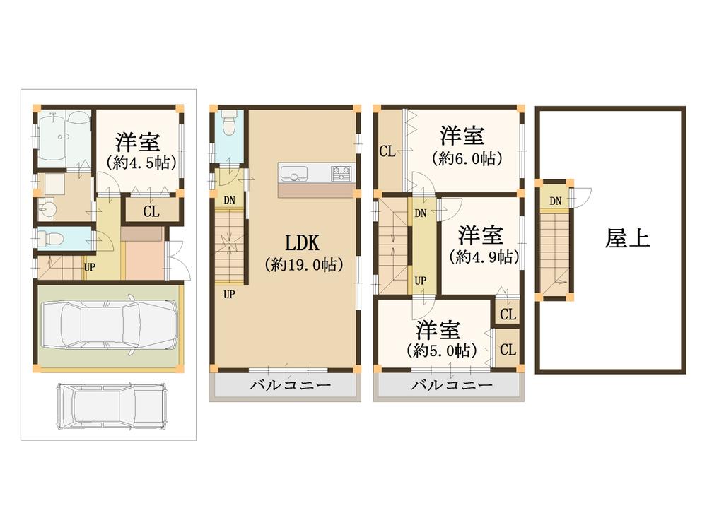 Floor plan. 28 million yen, 4LDK, Land area 55.95 sq m , Building area 116.37 sq m