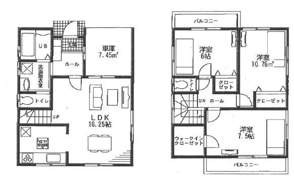 Floor plan. 31,800,000 yen, 3LDK, Land area 84.65 sq m , Building area 87.36 sq m 3LDK + is a floor plan of the garage