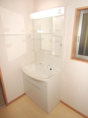 Wash basin, toilet. Shampoo is Dresser