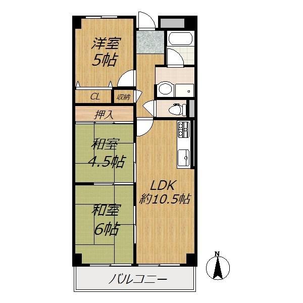 Floor plan. 3LDK, Price 8.29 million yen, Occupied area 60.33 sq m , Balcony area 6.48 sq m I'm easy to use this floor plan.