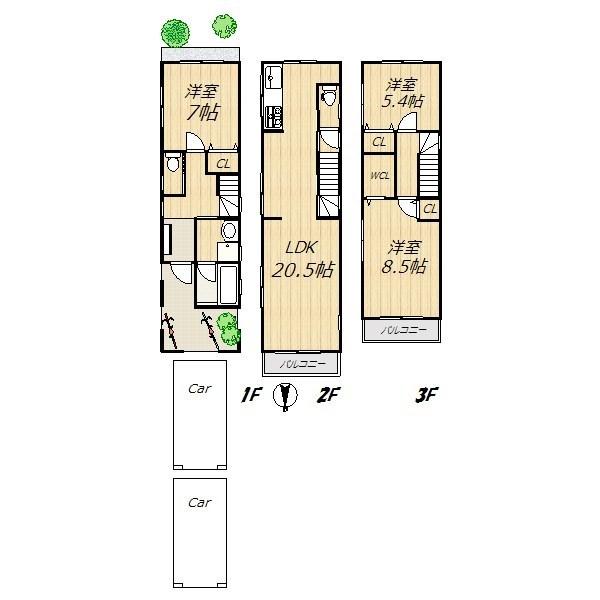 Floor plan. 33,800,000 yen, 3LDK, Land area 95.7 sq m , Building area 106.65 sq m
