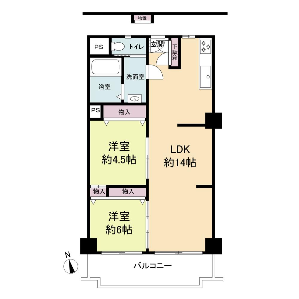 Floor plan. 2LDK + S (storeroom), Price 14.5 million yen, Occupied area 86.01 sq m , Balcony area 12.57 sq m