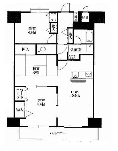 Floor plan. 3LDK, Price 17.8 million yen, Occupied area 61.64 sq m , Balcony area 8.04 sq m family type of spacious 3LDK!