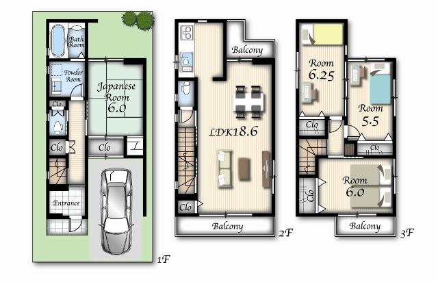 Floor plan. (No. 14 locations), Price 31,300,000 yen, 4LDK, Land area 64.74 sq m , Building area 109.68 sq m