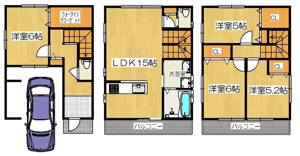 Floor plan. 32,800,000 yen, 4LDK, Land area 64.2 sq m , Building area 111.78 sq m