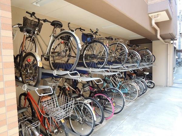 Other common areas. Two type bicycle parking.