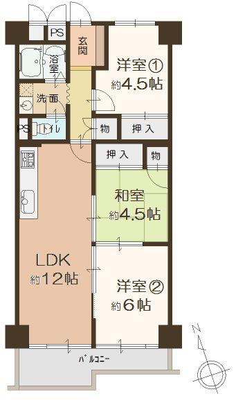 Floor plan. 3LDK, Price 11.8 million yen, Occupied area 60.77 sq m , Balcony area 5.8 sq m   [Floor plan]