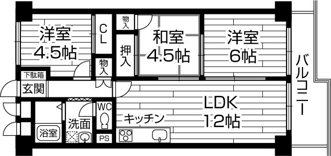 Floor plan. 3LDK, Price 11.8 million yen, Occupied area 60.77 sq m , Balcony area 5.8 sq m renovation content ・  ・ LDK carpet paste, Vanity had made, Bath unit bus had made, Western-style carpet paste, Tatami mat replacement, Intercom had made with a camera!