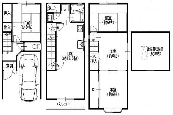Floor plan. 19,800,000 yen, 4LDK, Land area 42.12 sq m , Building area 79.41 sq m