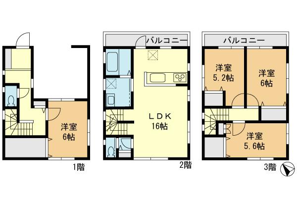 Floor plan. 32,800,000 yen, 4LDK, Land area 61.52 sq m , Building area 111.78 sq m