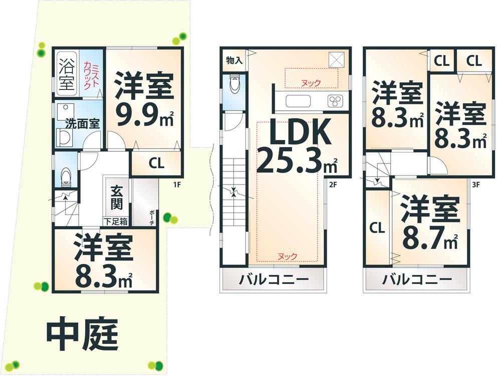 Floor plan. 36,850,000 yen, 5LDK, Land area 112.93 sq m , Building area 98.56 sq m