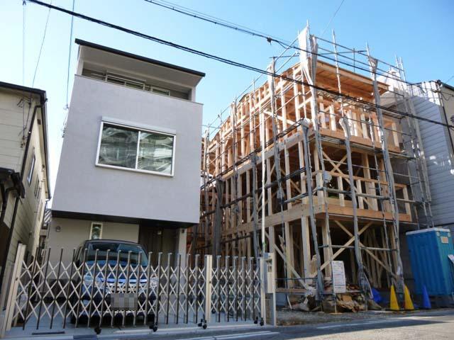 Local appearance photo. Garden with garage 2 TaiminamiMuko 5LDK newly built one detached in Osaka city! !
