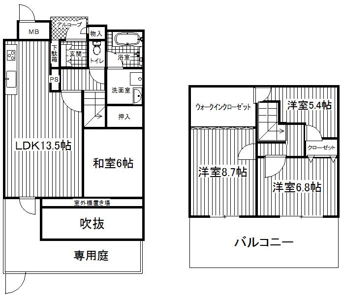 Floor plan. 4LDK, Price 25,800,000 yen, Occupied area 94.01 sq m , Balcony area 15.3 sq m rare! Maisonette! ! As it can be seen in a walk-in closet floor plan of the B1 floor, its big! !
