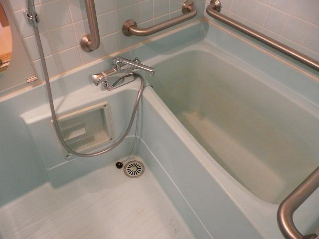 Bathroom. Bathroom with a handrail