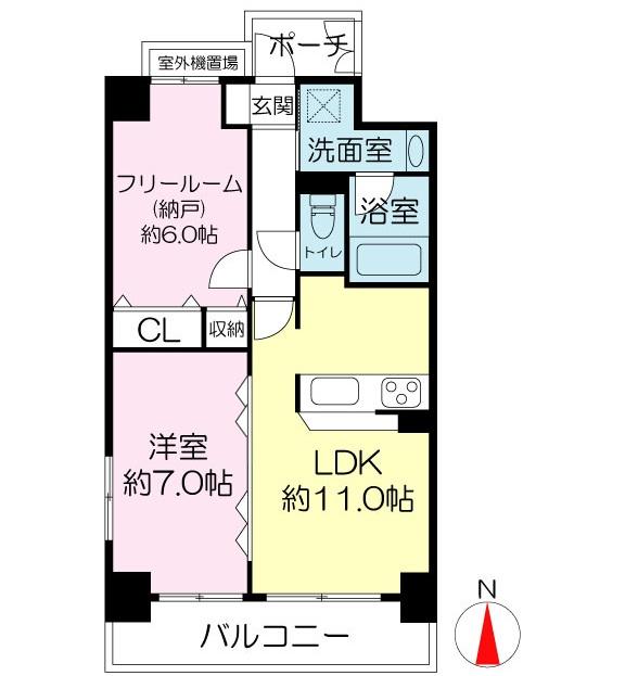 Floor plan. 1LDK + S (storeroom), Price 25 million yen, Occupied area 53.55 sq m , Balcony area 7.73 sq m