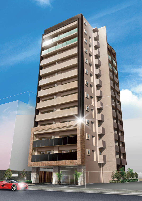 Buildings and facilities. In deft dwelling unit placement, Birth is highly independent living space. Corner residential units provided with openings at two or more sides 78 percent. On the top floor are also available with a roof balcony (Exterior view)