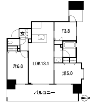 Floor: 2LDK + F, the area occupied: 58.66 sq m, Price: 34.5 million yen