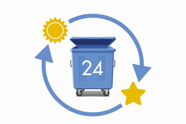 Regardless of the day of the week and time, Possible 24 hours a garbage disposal (illustration)