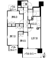 Floor: 3LDK, occupied area: 67.03 sq m, Price: 38.9 million yen