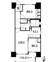 Floor: 2LDK, occupied area: 53.61 sq m, Price: 31.4 million yen