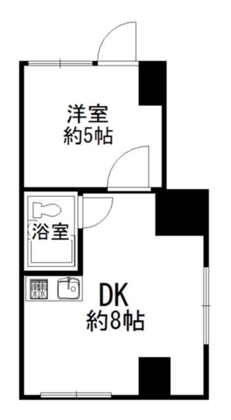 Floor plan. 1DK, Price 4.8 million yen, Occupied area 26.42 sq m