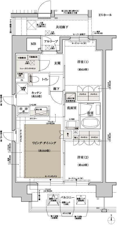 Floor: 2LDK + SIC, the occupied area: 54.76 sq m, Price: 27.7 million yen