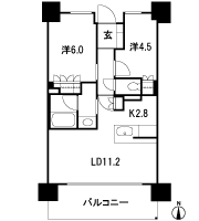 Floor: 2LDK, occupied area: 53.58 sq m, Price: 26.6 million yen
