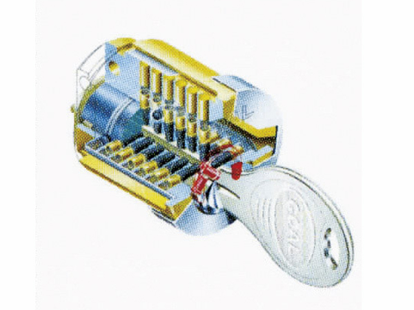 Security.  [V18 cylinder lock] There number of differences key is also about 12 billion ways, Adopt a V18 cylinder lock of almost impossible peace of mind is incorrect tablets, such as replication and picking. Key is a reversible type (conceptual diagram)