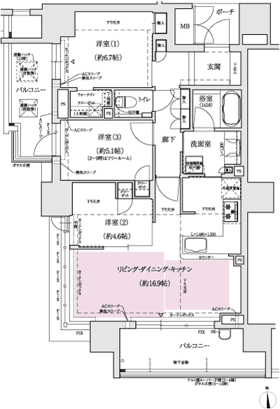 Floor: 2LDK + F ・ 3LDK, occupied area: 76.53 sq m, Price: 44.9 million yen