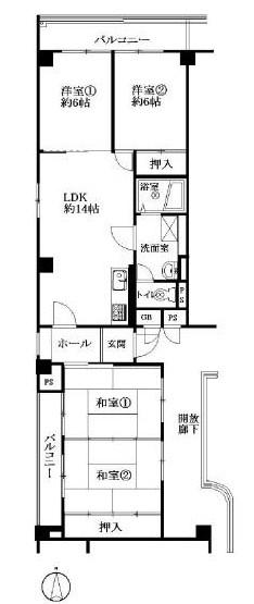 Floor plan. 4LDK, Price 19,980,000 yen, Occupied area 82.69 sq m , Balcony area 11.47 sq m   ・ About is 82 square meters there 4LDK