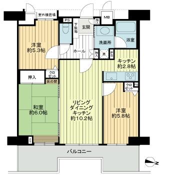 Floor plan. 2LDK + S (storeroom), Price 23.8 million yen, Occupied area 66.17 sq m , Balcony area 11.88 sq m