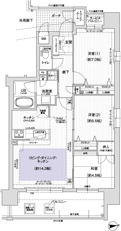 Floor: 3LDK, occupied area: 69.37 sq m, Price: 35,600,000 yen ・ 37,400,000 yen