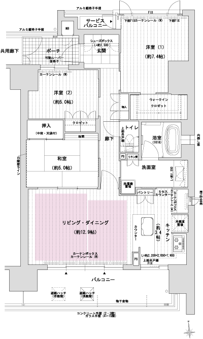 Floor: 3LDK + WIC, the occupied area: 80.05 sq m, Price: 39.4 million yen