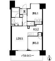 Floor: 2LDK, occupied area: 53.56 sq m, Price: 30.6 million yen