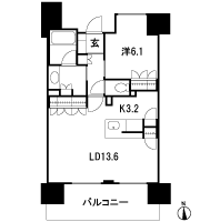 Floor: 1LDK, occupied area: 53.56 sq m, Price: 30.6 million yen