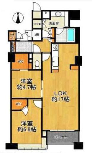 Floor plan. 2LDK, Price 39,900,000 yen, Occupied area 72.05 sq m , 2LDK of balcony area 5.51 sq m footprint 72.05 sq m A walk-in closet with a Western-style Pet breeding Allowed (Terms of Yes)