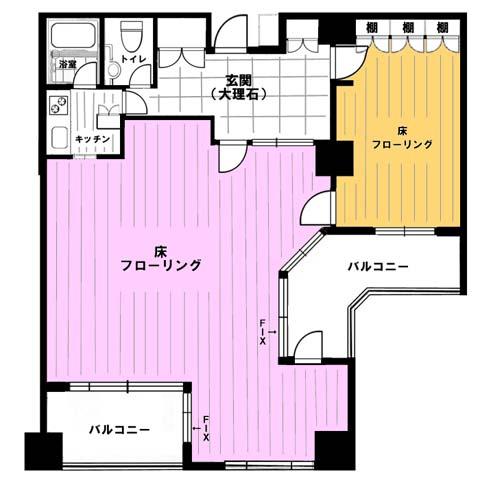 Floor plan. 1LDK, Price 39,800,000 yen, Occupied area 87.88 sq m