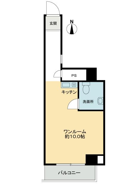 Floor plan. Price 3.4 million yen, Occupied area 22.99 sq m , Balcony area 3 sq m