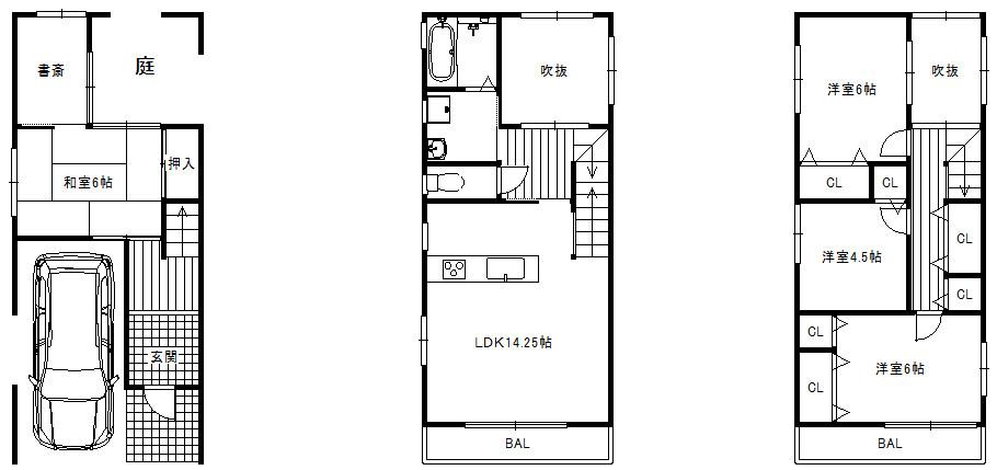 Compartment view + building plan example. Building plan example, Land price 42,800,000 yen, Land area 65.65 sq m , Building price 16 million yen, Building area 100.24 sq m building plan example building price      16 million yen, Building area   100.24 sq m