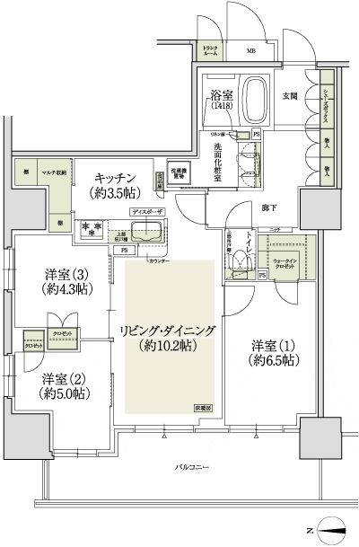 Floor: 3LDK, occupied area: 75.05 sq m, Price: 37,420,000 yen