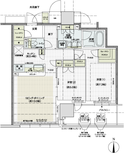 Floor: 2LDK, occupied area: 66.72 sq m, Price: 33,290,000 yen