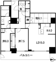 Floor: 3LDK, occupied area: 95.01 sq m, Price: 61,880,000 yen