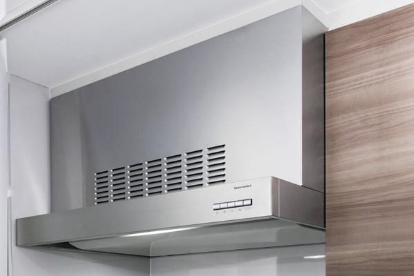Kitchen.  [Stainless steel range hood] Exhaust ・ By carrying out the air supply at the same time, Firmly exhaust smoke and heat. In addition to clean it features an easy enamel rectifying plate (same specifications)