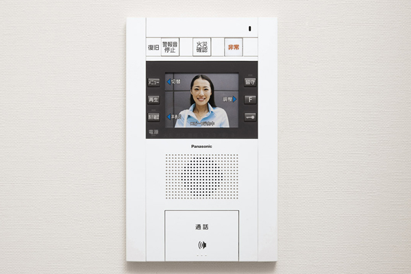 Security.  [Security intercom with color monitor] Adopt the intercom that can unlock the auto-lock after confirming the visitor in the color image and audio. There is no handset, Since the hands-free type that can be operated by simply touching the call button, You can also convenient to use when your hands are busy (same specifications)