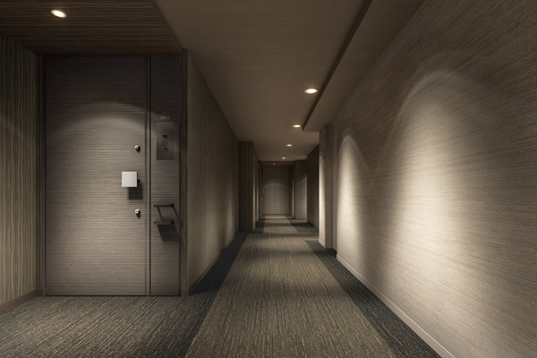 Shared facilities.  [Inner hallway] Rendering